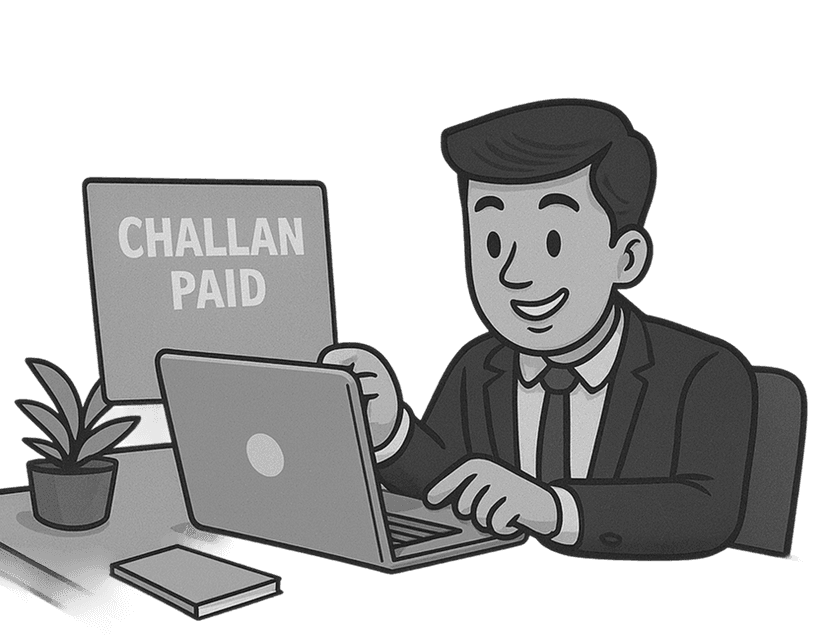 Man checking challan on phone