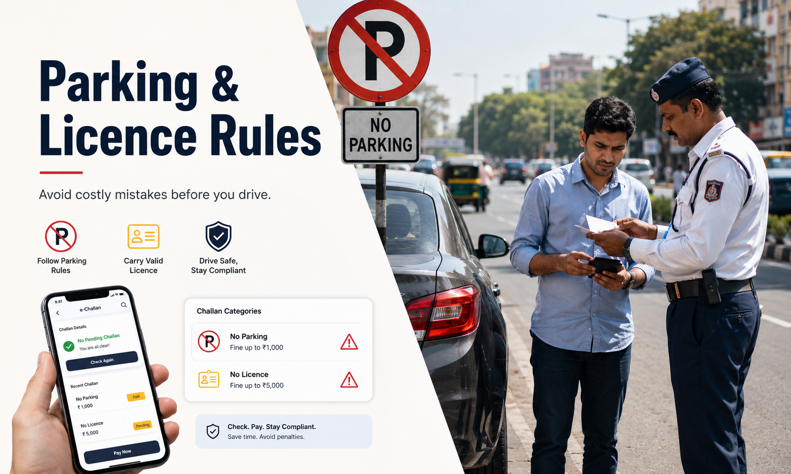 No Parking Challan and Driving Without Licence Fine: Know the Rules Before You Drive